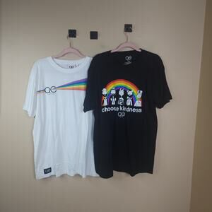 Queer Eye Bundle of Two Short Sleeve Tee Rainbow Choose Kindness Size L